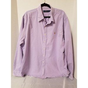 Ralph Lauren Purple white plaid long sleeve button down shirt size XXL